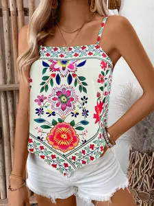 SHEIN LUNE Women's Casual Loose Plant Print Camisole