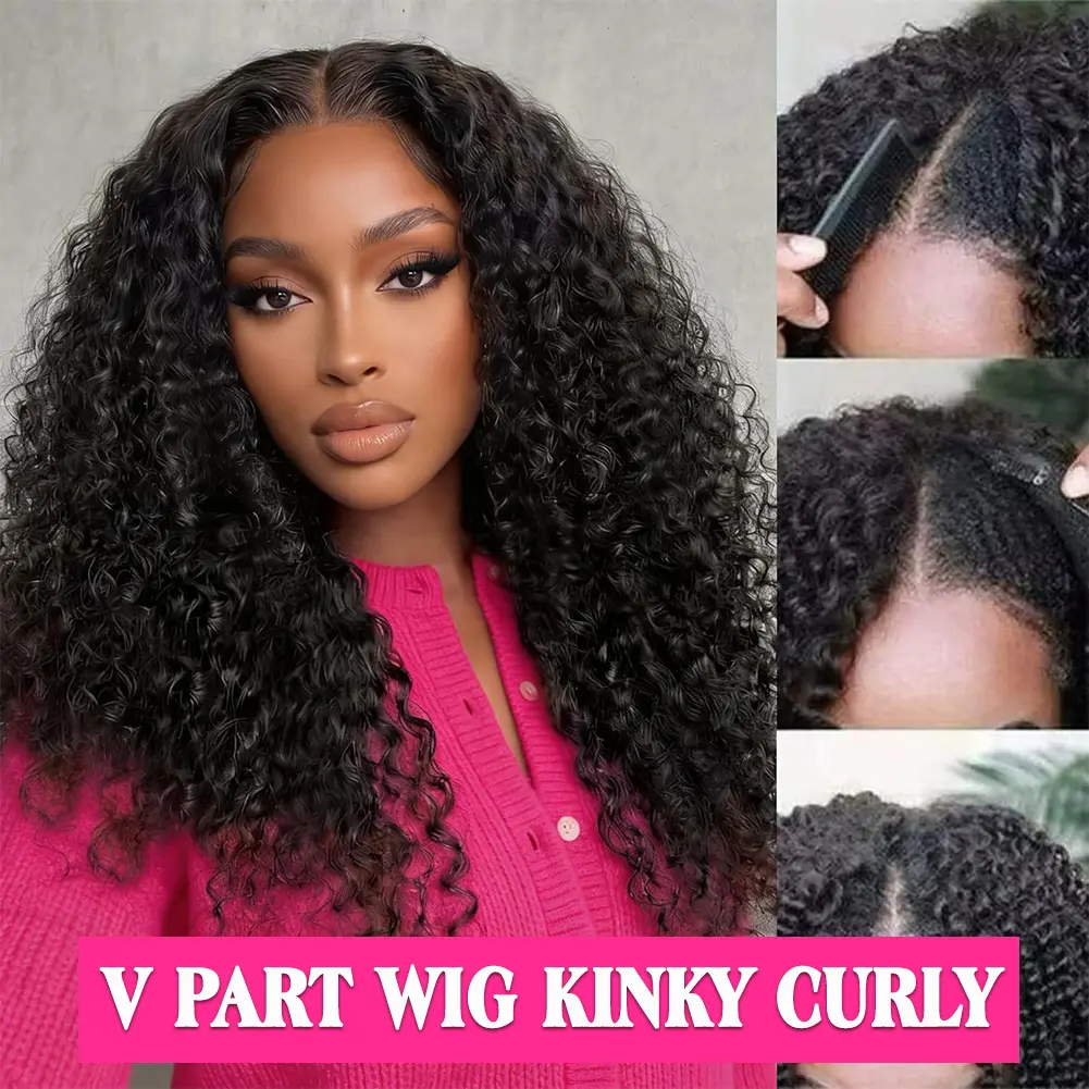 V Part Wig Kinky Curly