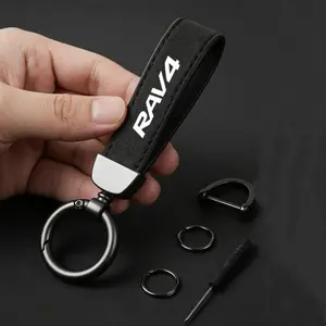 1pcs Leather Car Styling Badge Pendant 4s Shop Gifts Auto keychain For Toyota Rav4 Xa50 Refit 2019 2020 2021 Car Key Chains