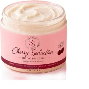 Cherry Seduction Body Butter, Hydrating Moisturizer for Dry Skin, Fast-Absorbing Natural Skincare Product cherry seduction