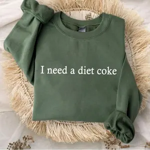 I Need a Soda Sweatshirt, Women Minimal Funny Quote, Cozy Casual Outfit