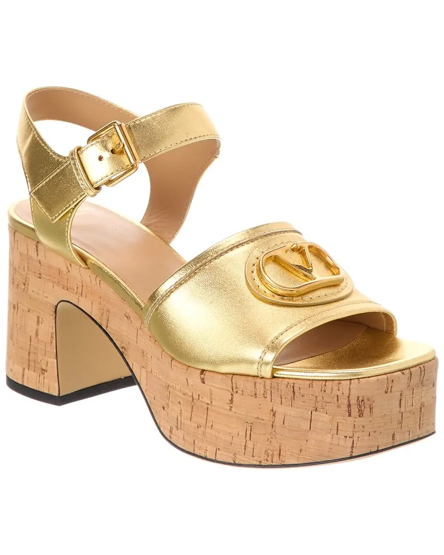 Valentino VLogo 80 Leather Platform Sandal