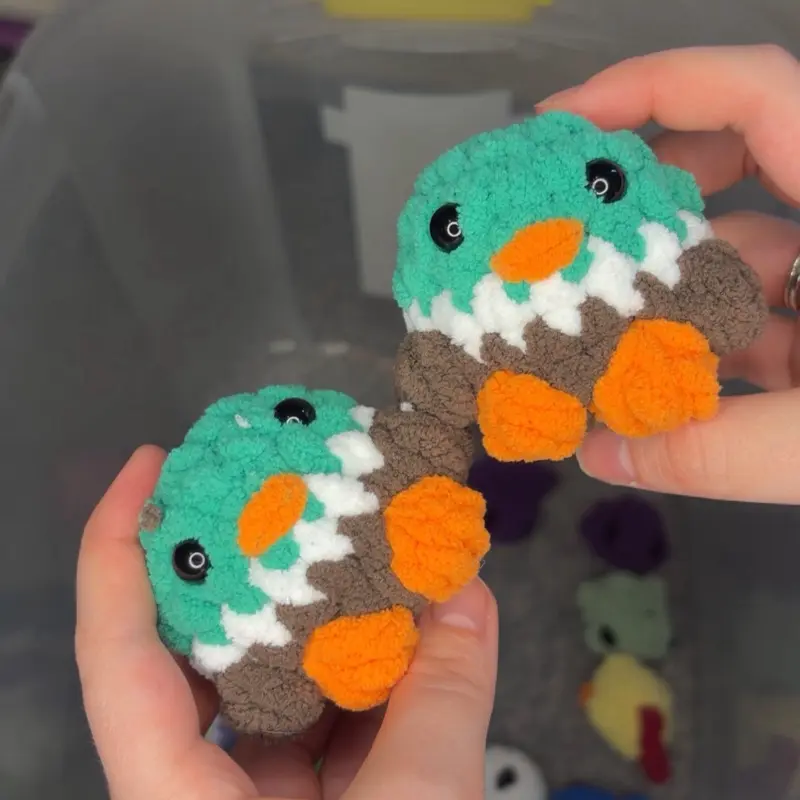 Crochet Baby Duck Plushie Stuffed Animal Handmade Amigurumi
