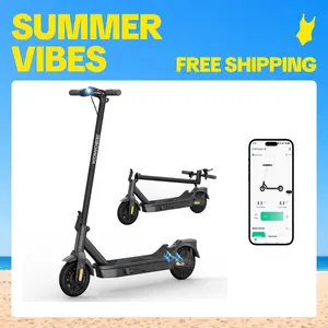 Electric Scooter 500W Peak Motor, 20 MPH Max Speed, 20 Miles Range, 8.5" Tubeless Tires, Folding Design, APP Control, Integrated Bell, dual breaking system Foldable Portable smart neon black Summervibes