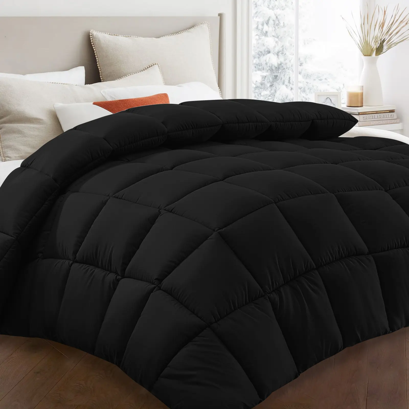 Black - Square Checkered Quilt