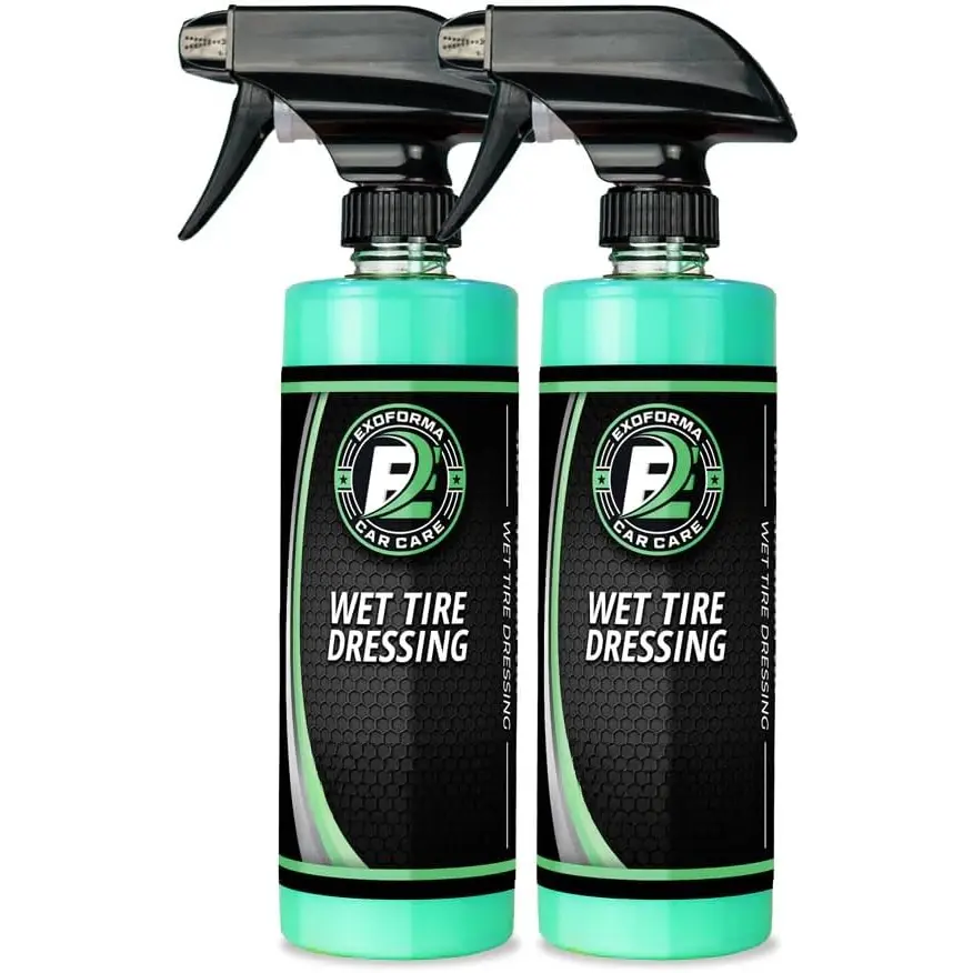 Car Detailing Wet Look Tire Dressing Spray - Water-Based, Non-Silicone, High Shine, No Sling, UV Protection, Easy Application, Rapid Cure - 16 fl oz, 2 Pack for Cars/ATVs/RV