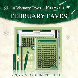 KEYYOU Natural Lash Clusters  Wispy D Curl EyeLash Extension Kit Waterproof Long-Lasting Lash Extension  Easy DIY At Home TikTok Shop FebruaryFaves