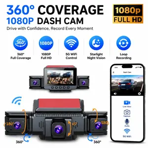 4-Channel Car Dvr Camera, 360° All-Around View, 1080P HD Night Vision, 5g WiFi Control, Loop Recording, Supercapacitor, 32GB/64GB Storage