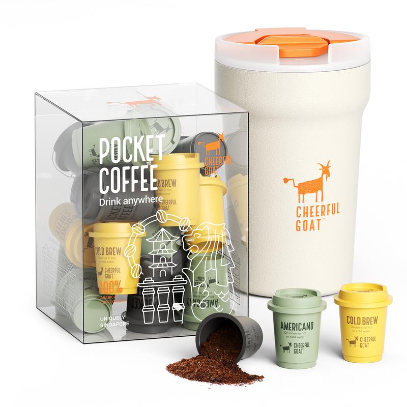 Coffee & Mug Combo Cheerful Goat Freeze-Dried Instant Cold Brew Coffee 15 Cups No Sugar, No Additives, Low Acid, Healthy for Iced & Hot Insulated Coffee Mug Combo – Stainless Steel Travel Coffee Tumbler with Ceramic Liner Beverage Coffee & Mug Combo Cheerful Goat Freeze-Dried Instant Cold Brew Coffee 15 Cups No Sugar, No Additives, Low Acid, Healthy for Iced & Hot Insulated Coffee Mug Combo – Stainless Steel Travel Coffee Tumbler with Ceramic Liner Beverage