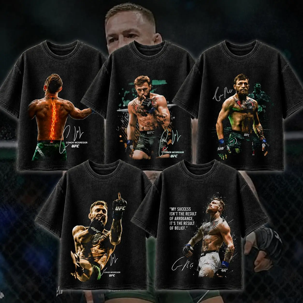 Collection Men's UFC 329 Black Conor McGregor T-Shirt, The Notorious UFC Graphic Tee, UFC MMA Shirt, Gift for Fighters, Sports Apparel