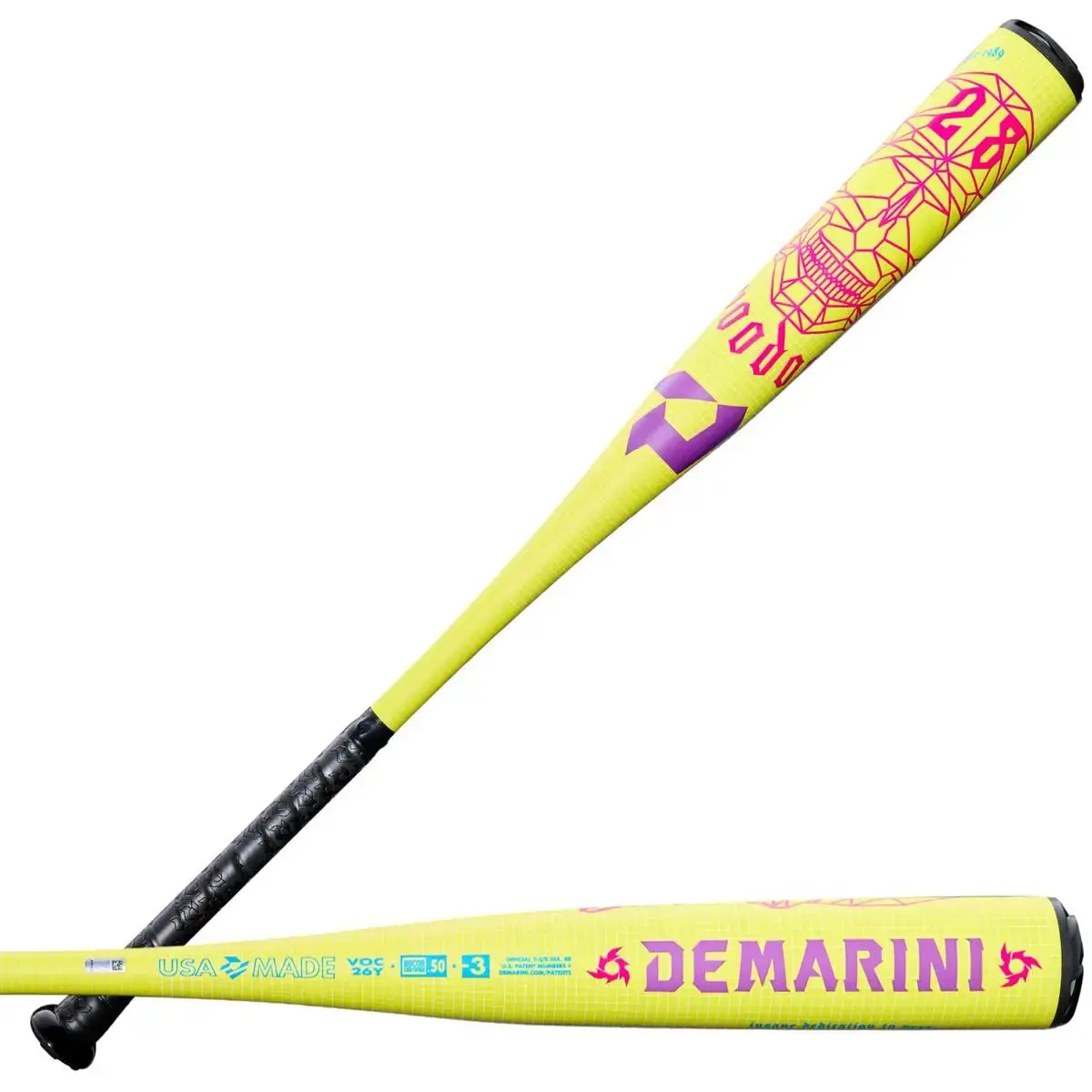 DeMarini Voodoo ONE Solar Yellow -3 BBCOR Baseball Bat WBD2651010