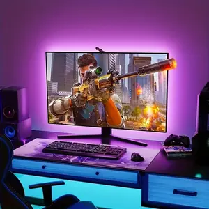 Smart TV Backlight LED Backlit Sync Lights for 55-65 Inch TVs, USB Powered Music Sync with Multiple Scene Modes, Ideal for Gaming and Display