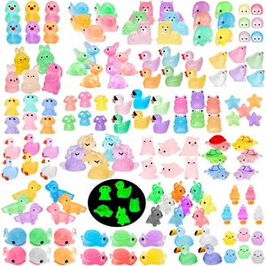 150 Pcs Luminous Mini Resin Animals 25 Styles to Hide Miniature Figurines Glitter Tiny Small Little Glow in the Dark Animal Figures for Dollhouse Micro Landscape Aquarium Fairy Garden DIY Decor