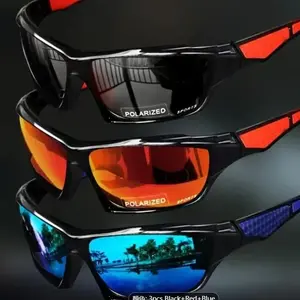 Men's polarized sunglasses with colorful coating for outdoor night vision, driver's driving sunglasses, cycling sports glasses, wind goggles