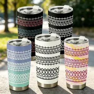Insulated Portable 20oz/30oz/40oz Stainless Steel Hidden Message Tumbler, Sarcastic Funny I'm Fine Design, Leak-Proof Black Gift for Coworkers, Festive Party Gift Idea for Men & Women