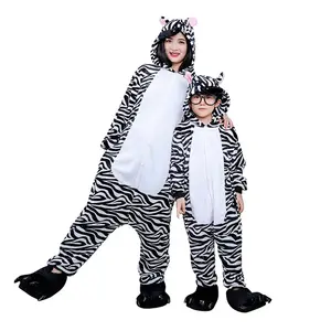 Kigurumi Zebra Cartoon Pajamas Onesies For Adults Women Men Animal Pyjamas Jumpsuits Christmas Halloween Cosplay Party Costumes