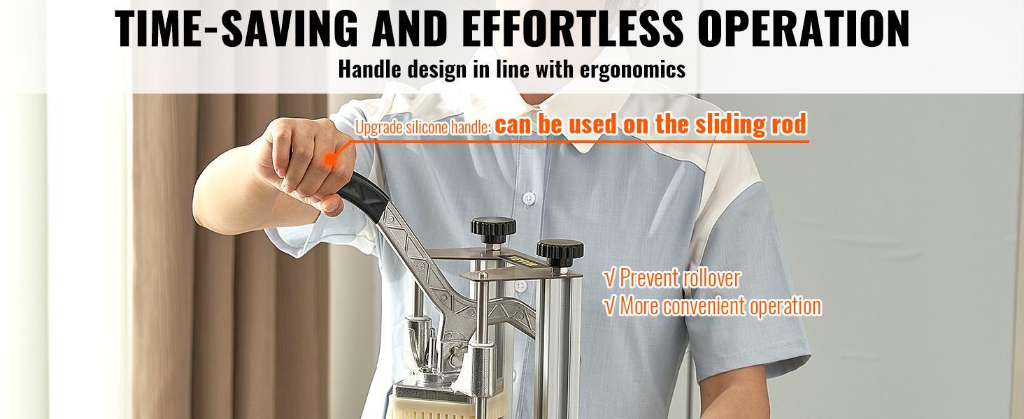 VEVOR Commercial French Fry Cutter with 4 Replacement Blades, 1/4″ & 3/8″ Blade Easy Dicer Chopper, 6-wedge Slicer & 6-wedge Apple Corer, Kitchen Vegetable Fruit Chopper Lemon Potato Cutter for French