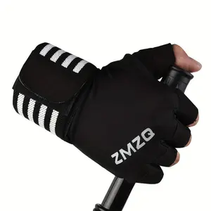 Barbell Gloves for Fitness, Unisex Half-Finger Design, Anti-Slip Wrist Support, Thin Material, Ideal for Training and Pull-Ups