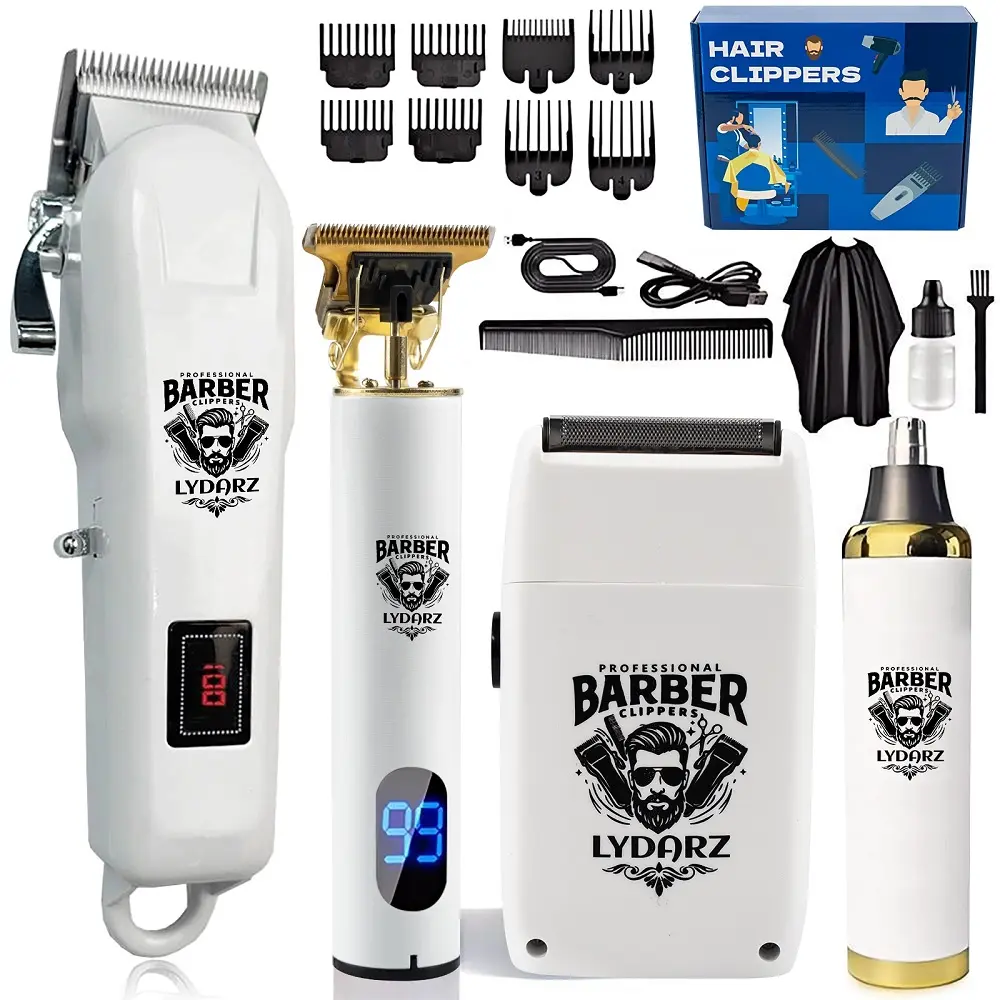 LYDARZ 809D 4-in-1 Cordless Men's Hair Clipper Kit - Flawless Ceramic Blade Beard Trimmer, Adjustable Rechargeable Hair Trimmers & Clippers, Face Grooming Tool with Batteries, Barber Equipment, Holiday Gift for Boyfriend/Dad