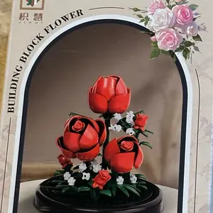 DIY Flowers Building Block Flower Set for Creative Assembly and Decorative Use