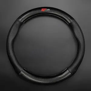Universal Car Steering Wheel Cover, Carbon Fiber Leather, Anti-Slip, Fashionable, for Ford Stline Mk3, Focus, Mustang Gt, Shelby, Mondeo