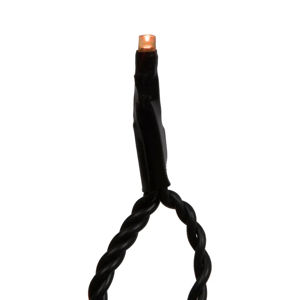 Vickerman X17K248 144 Light x 24 ft. Christmas LED Christmas Cluster Light Set with Black Wire, Orange