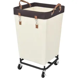 160L Laundry Basket with Wheels, Large Rolling Hampers for Clothing Organizer, Dirty Clothes Basket for Hotel, , Closet, Dorm, Beige