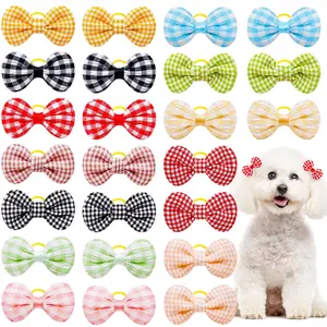 50/100ps Small Dog Bowknot Cotton For Dog Hair Bows Cute Pet Dog Hair Accessories Dog Bows Small Dog Puppy Grooming Accessories