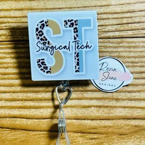 Surgical Tech Square Badge Reel