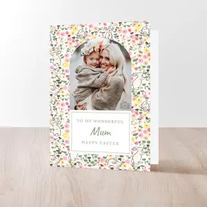 Personalized Easter Card for Mum – Custom Photo & Name Greeting Card