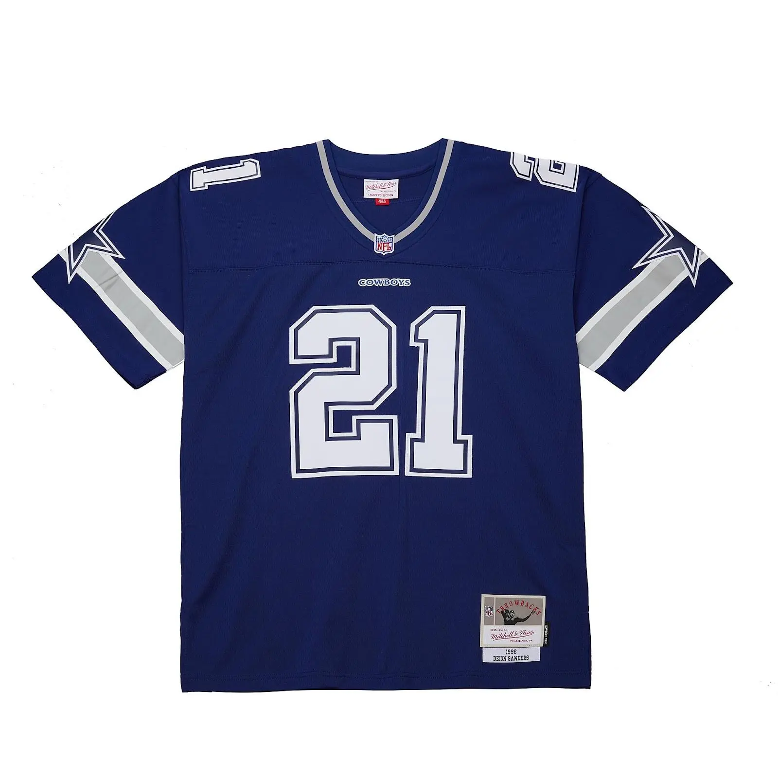 Deion Sanders Dallas Cowboys 1996 Navy Legacy Jersey NFL Throwback Mitchell & Ness