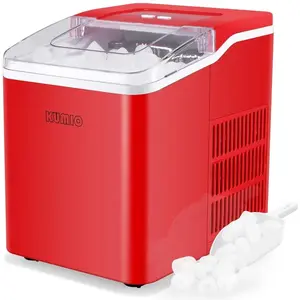 Ice Maker with Self-Cleaning , Scoop & Basket, 9  Bullet Ices Fast Making in 6-8 Mins, 26.5 Lbs in 24 Hrs, Ice Machine
