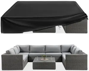 Patio Furniture Covers, Extra Large Outdoor Furniture Set Covers 124"x63"x29" Waterproof, Rain Snow Dust Wind-Proof, Anti-UV, Fits for 10-12 Seats