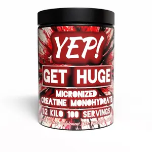YEP! Get Huge Micronized Creatine Monohydrate - Fast-Absorbing Ultra-Filtered Micronized Creatine Monohydrate Powder - Unflavored - 500 Grams / 100 Servings