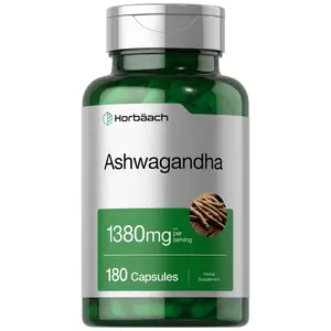 Horbäach Ashwagandha Supplement | 180 Capsules | For Women and Men | Herbal Root Extract | Non-GMO, Gluten Free