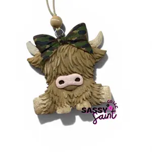 Sassy Saint Baby Highland Cow Car Freshie - Effective Air Freshener with Aroma Therapy for a Refreshing Car Smell