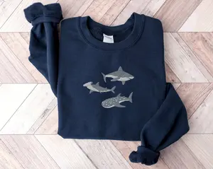 Shark Shirt Sweatshirt(print not embroidery) Shark Sweater, Shark Gift, Whale Shark Sweatshirt, Hammerhead Sweatshirt, Bull Shark Sweater