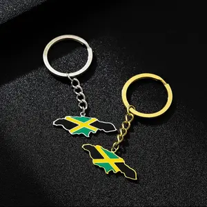 Jamaica Jamaican Flag Map Keyring