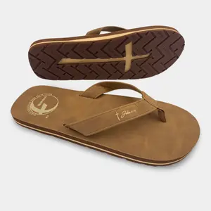 Women's Cross Bottom Sandals | Vegan Leather Flat Sandals with Non-Slip Rubber Sole & Molded EVA Arch Support - Casual Slip-On Summer Footwear - Daily Wear Comfortable Flip Flop