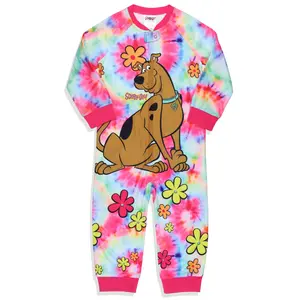 Scooby-Doo Toddler Girls' Tie-Dye Flower Union Suit Footless Sleep Pajama