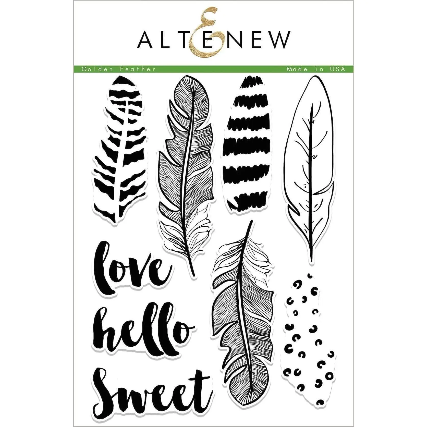 Golden Feather Stamp Set Golden Feather Stamp Set