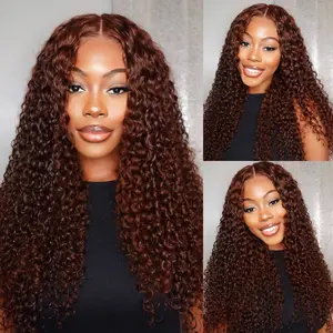 【Bye Bye Knots】Beautyforever 7x5 Put On And Go Glueless Pre Cut Lace Reddish Brown Jerry Curly Wig 150% Density Human Hair Wigs