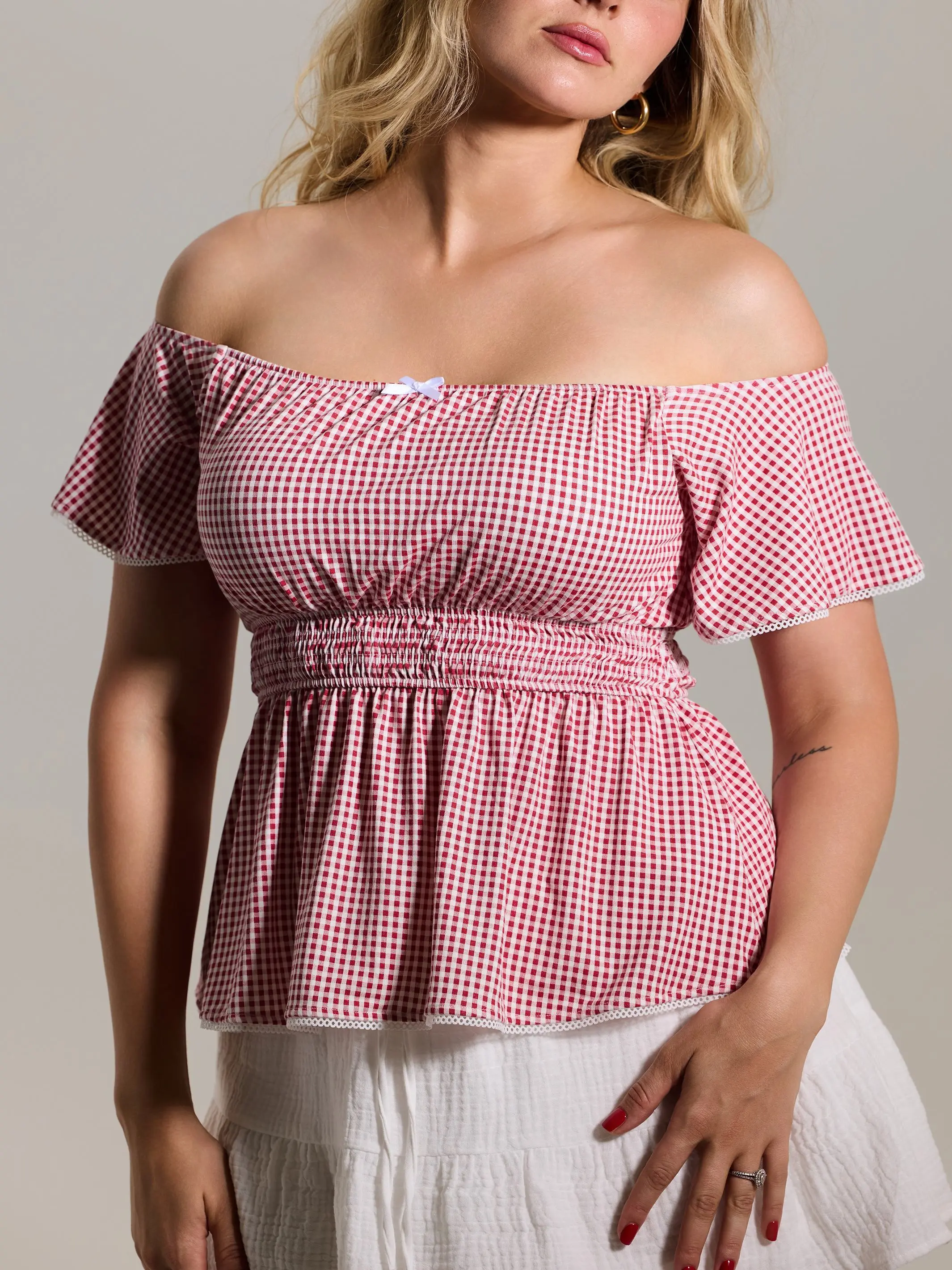 Off The Shoulder Flutter Sleeve Off The Shoulder Flutter Sleeve