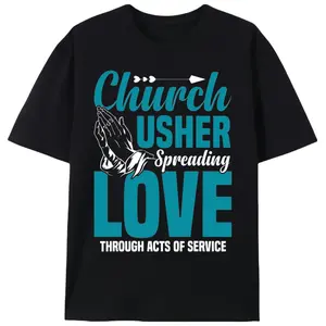 "Church Usher Spreading Love Through Service T-Shirt |   Christian Usher Tee |   Faith Service Apparel"