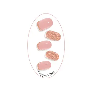 Copper Vibes UV Gel Nails, Semi Cured Gels, Glitter Nails, Copper Glitter