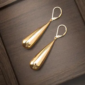 Elegant Teardrop Earrings for Women 18K Gold Plated Stainless Steel Hypoallergenic Jewelry for Weddings Parties & Daily Wear Minimalist Design Teardropearrings
