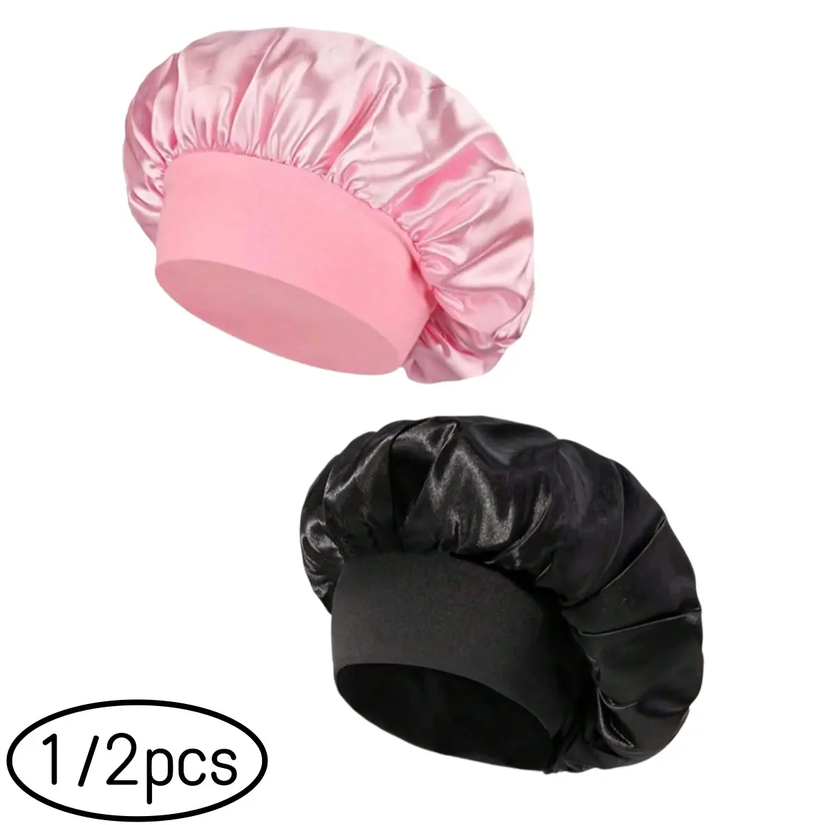 1/2 sleep cap, satin hair care cap, wide - brimmed and highly elastic sleep cap for women, silk sleep cap, high - end satin hair care cap, curly - hair silk hairband, hair sleep cap, sleeping bonnet, sleep cover