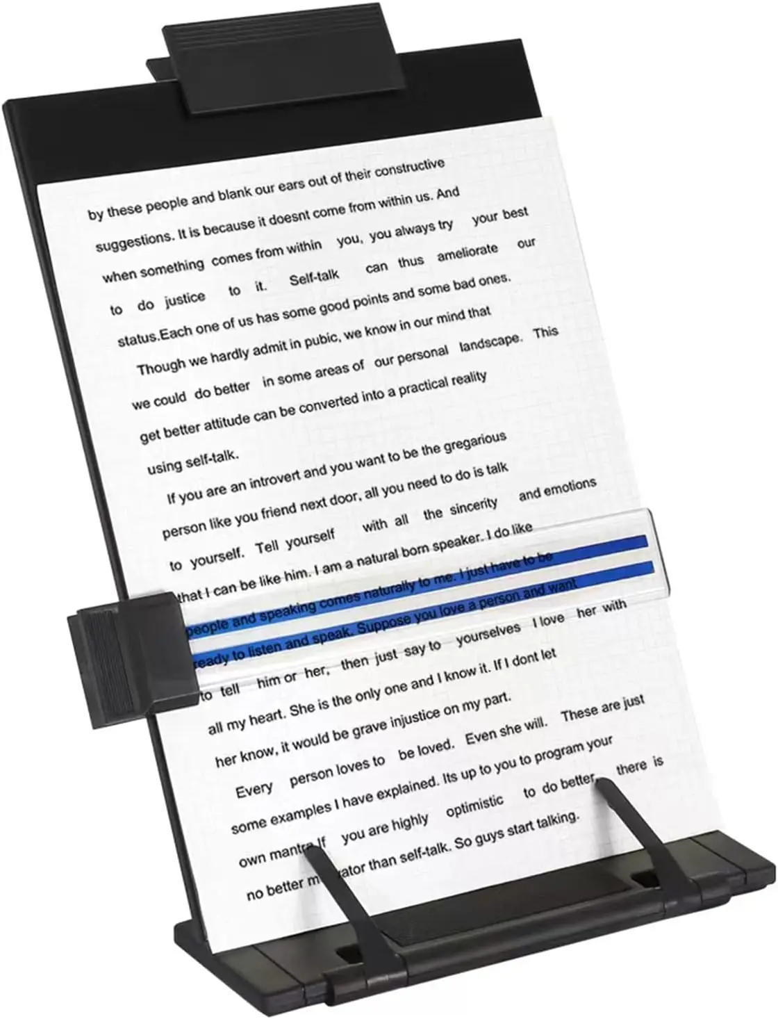 Desktop Document Holder Stand, Adjustable Copyholder with 7 Positions, Metal File Organizer for Office Reading Typing Tablet A4 Letter