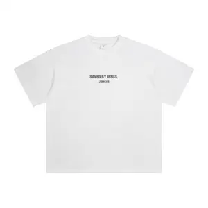 Saved By Jesus Graphic T-Shirt, Classic Casual Unisex Tee in Soft, Breathable 100% Cotton, Comfy Religious Scripture Top (John 3:16)