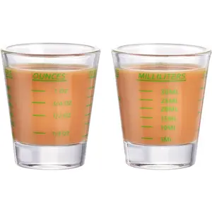 Shot Glass Measuring Cup,Espresso Shot Glass 26-Incremental Measurement 1oz, 6 Tsp, 2 Tbs, 30ml,Kitchen Tools,Bar Bartender Accessories, Jigger for Bartending (2 Pack-Green)